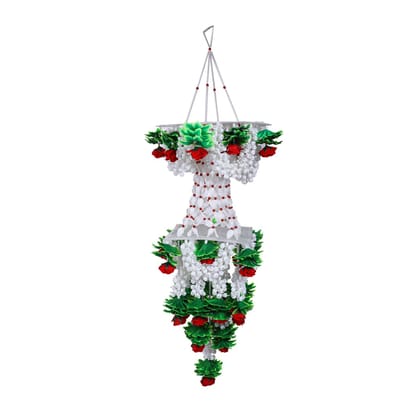 Rekha Handicrafts House Handmade Jhoomer Ceiling Hanging with Red Flower