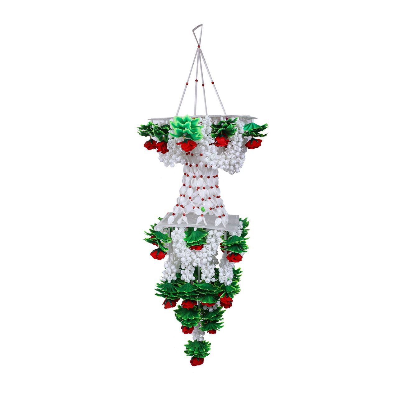 Rekha Handicrafts House Handmade Jhoomer Ceiling Hanging with Red Flower