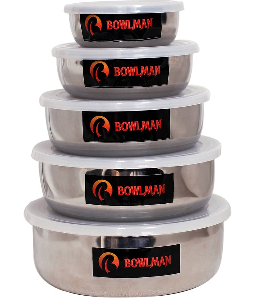 BOWLMAN - Silver Steel Utility Container ( Pack of 5 )