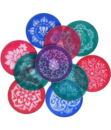 Vardhman Other Rangoli Making Round Stencil, Plastic Jali Size 8 inch ( Pack of 10 )
