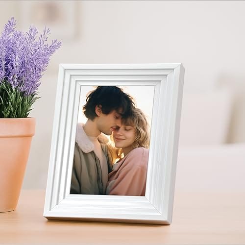 3D Table Top Photo Frame, Picture Frames For Home Décor, Office Desk, Bedroom & Living Room (White, Size 4x6 inch)