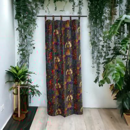 Frida Kahlo 1 Velvet Curtain- Grey-9ft Hall