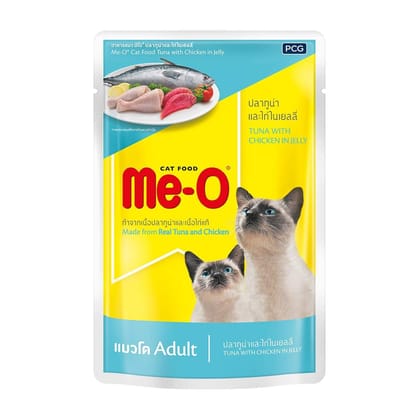 Me-O Pouch Adult Tuna With Chicken in Jelly 80g