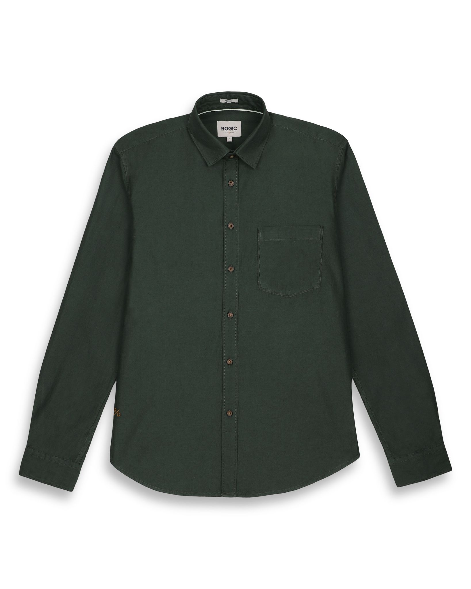 TEXTURED SOLID SHIRT IN GREEN-M