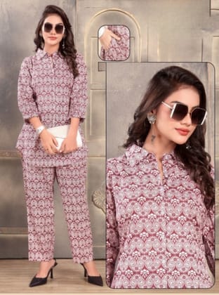 Maroon Printed traditional lookco-rdd set
