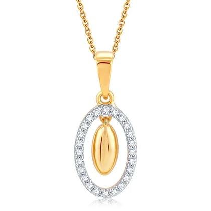 Senco Gold Oval Universe Diamond Pendant (1 gram / 0.14 Ct / HI-SI / 18K Yellow Gold)