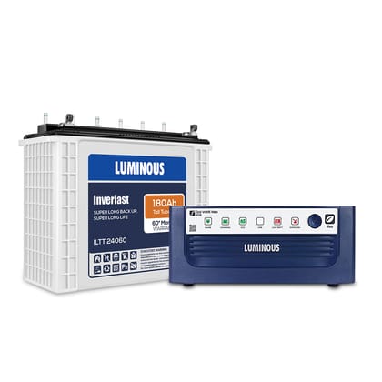 Luminous Inverter & Battery Combo for Home, Office & Shops ( Eco Watt Neo 900 Square Wave Inverter, Inverlast ILTT 24060 180 Ah Tall Tubular Battery)