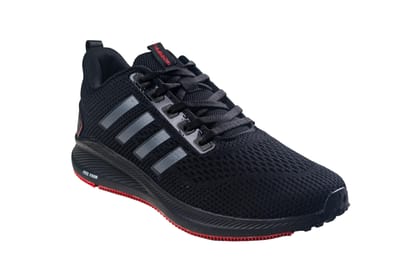Abros Gents Black / Red Sports Shoe-Black/Red / 7