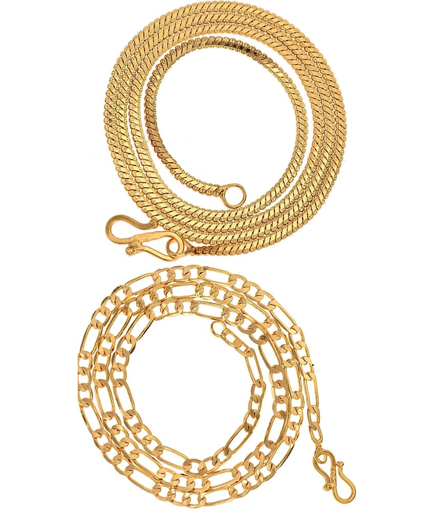 AanyaCentric Combo of 2 Gold Plated 22inches Long Fashion Chain