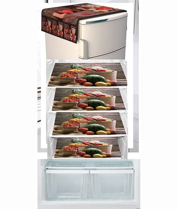 Revexo PVC Solid Fridge Covers ( 40 32 ) Pack of 6 - Multicolor