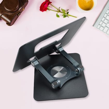 360° ROTATING TABLET STAND METAL ALLOY ADJUSTABLE HEIGHT ROTATION BRACKET