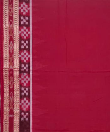 Darkgreen red colour handwoven cotton saree