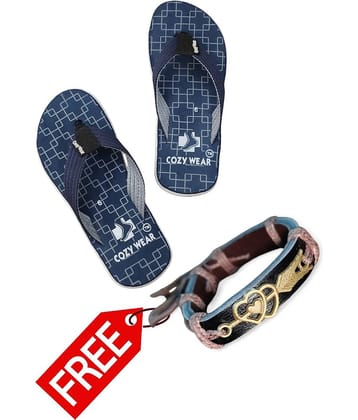 Cozy Wear Blue Men's Thong Flip Flop