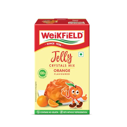 Weikfield Jelly Crystals | Delicious Orange Flavor | 90g Carton