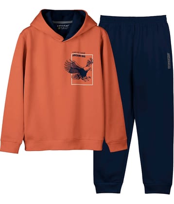 HELLCAT Pack of 1 Girls Cotton Blend Sweatshirt With Pants ( Orange )