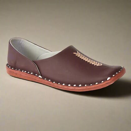 Leather Brown Jutis For Men-8