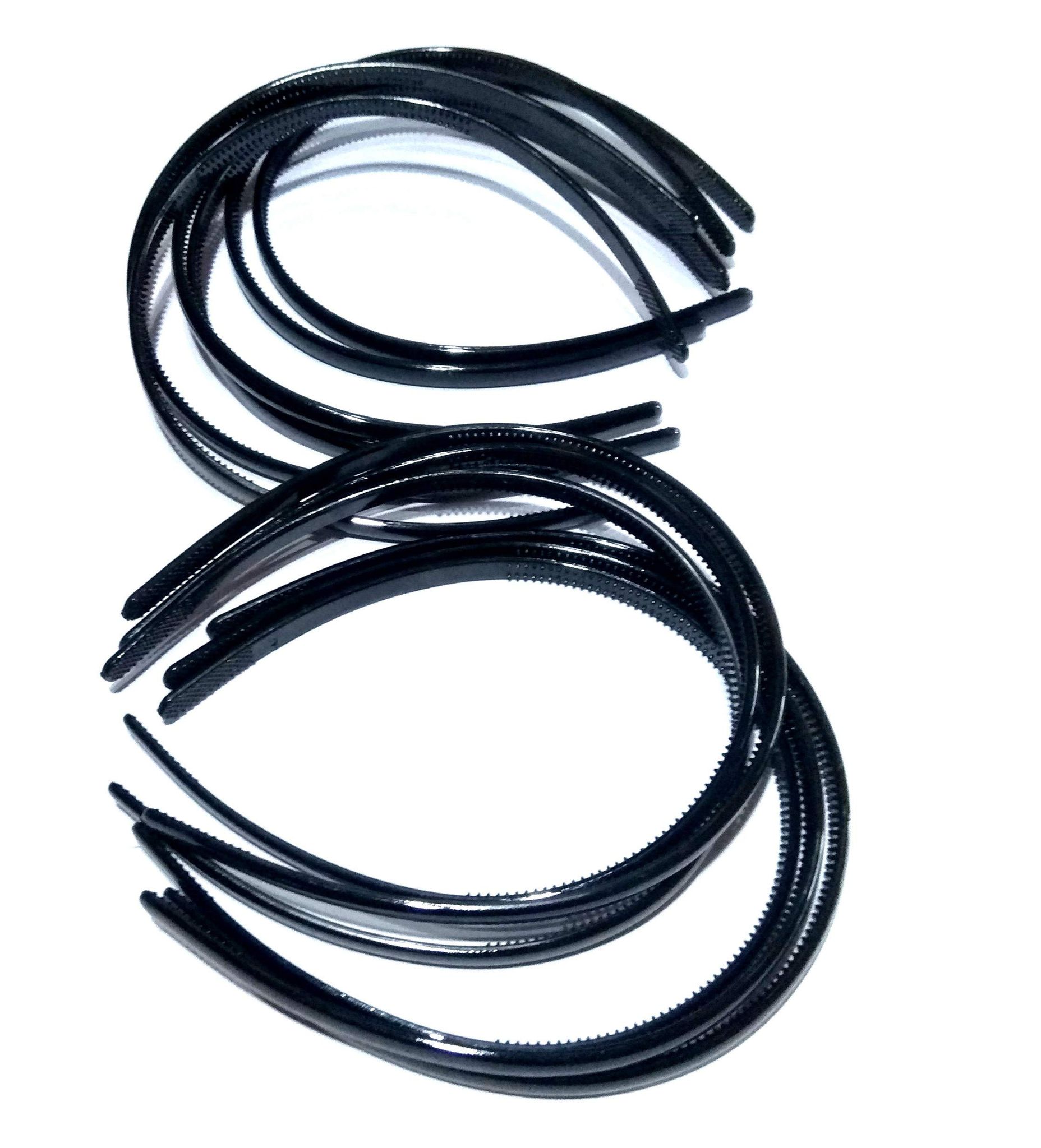 Nawani Women's Plastic Hoop Accessories Hair Band (Size- 16x14x1 cm, Black), 12 Pic