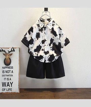 Ocvito Pack of 1 Boys Cotton Shirt & Shorts ( Black )