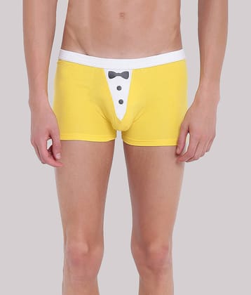 La Intimo Pack of 1 Cotton Blend Trunks For Men's ( Yellow )