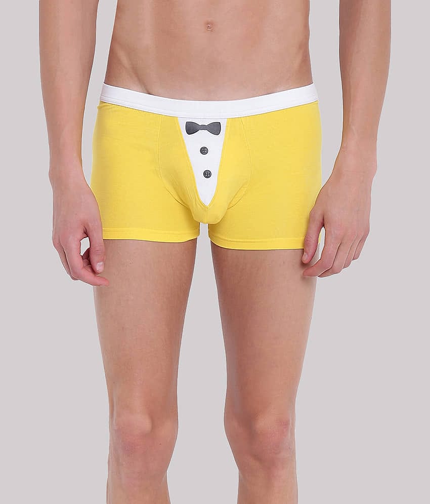 La Intimo Pack of 1 Cotton Blend Trunks For Men's ( Yellow )