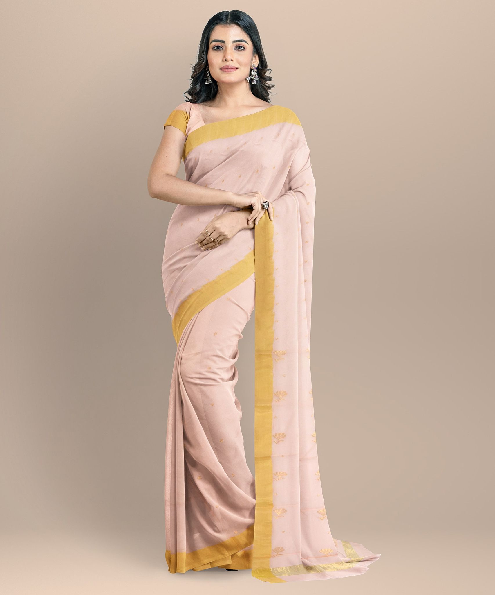 Chanderi Shoulder Pallu (Pink)