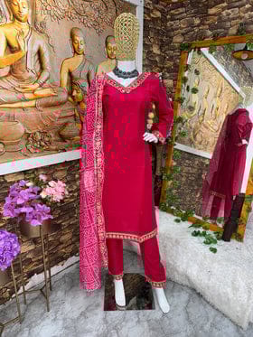 Designer Party Wear Look Top Pent And Dupatta