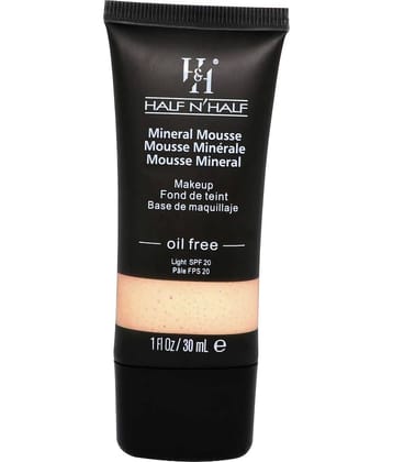 Half N Half Mineral Mousse Oil Free Foundation Light SPF-20, 01 Ivory (30ml)
