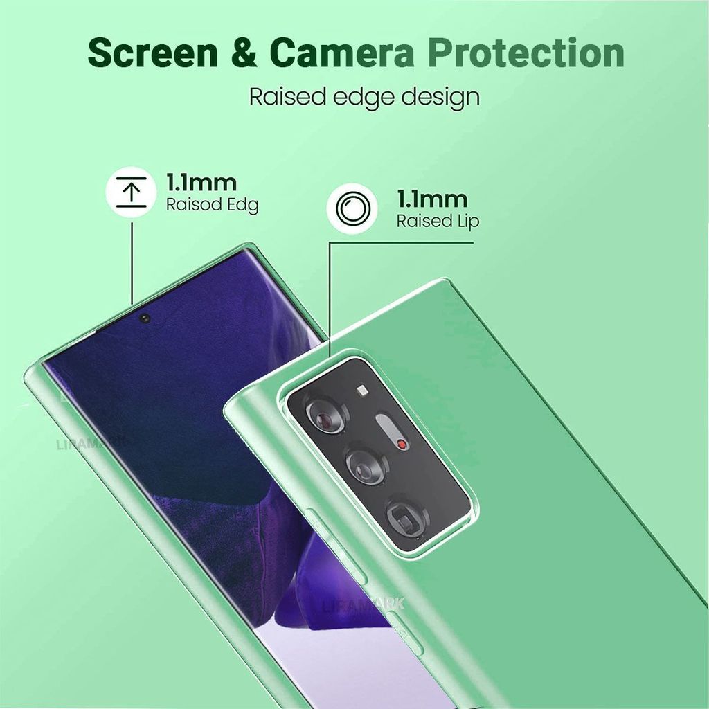 LIRAMARK Liquid Silicone Soft Back Cover Case for Samsung Galaxy Note 20 Ultra
