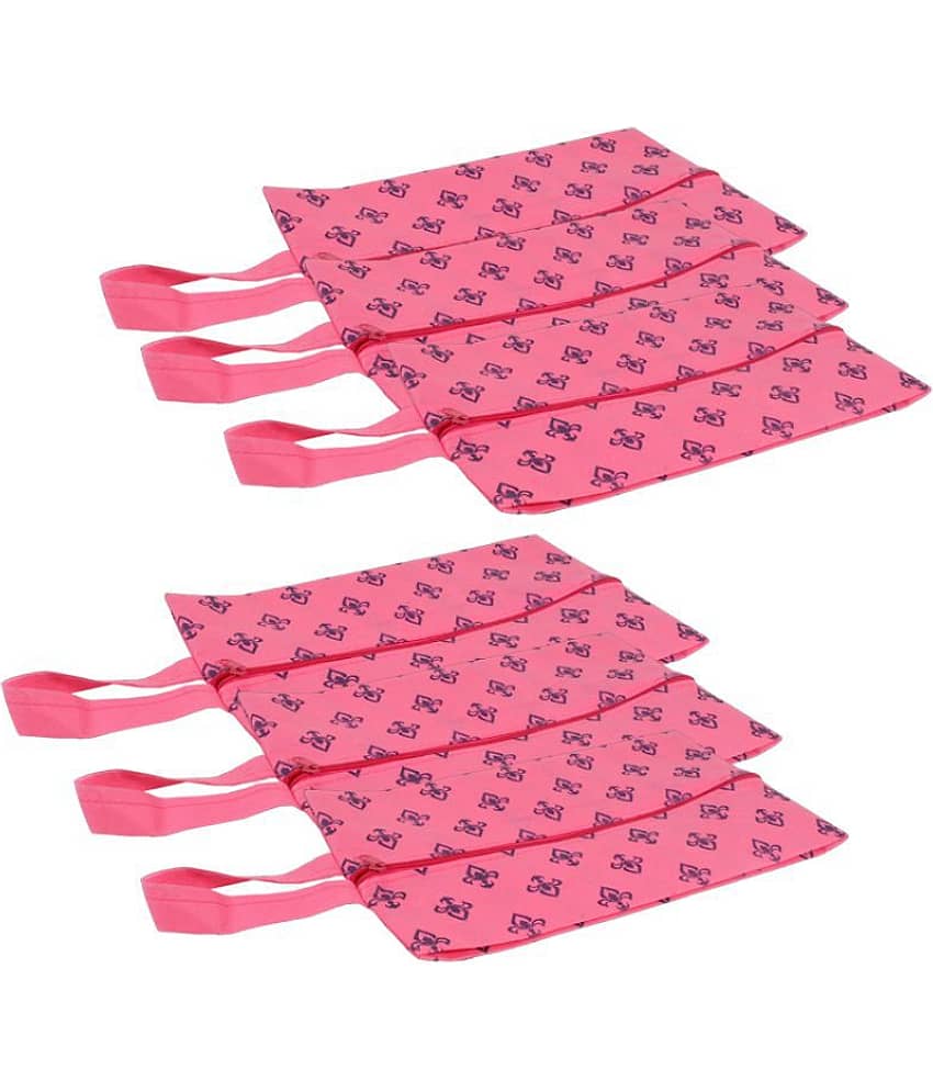 PrettyKrafts Shoe Cover, Shoe Bag with Center Zipper- Large (Set of 6 pcs)
