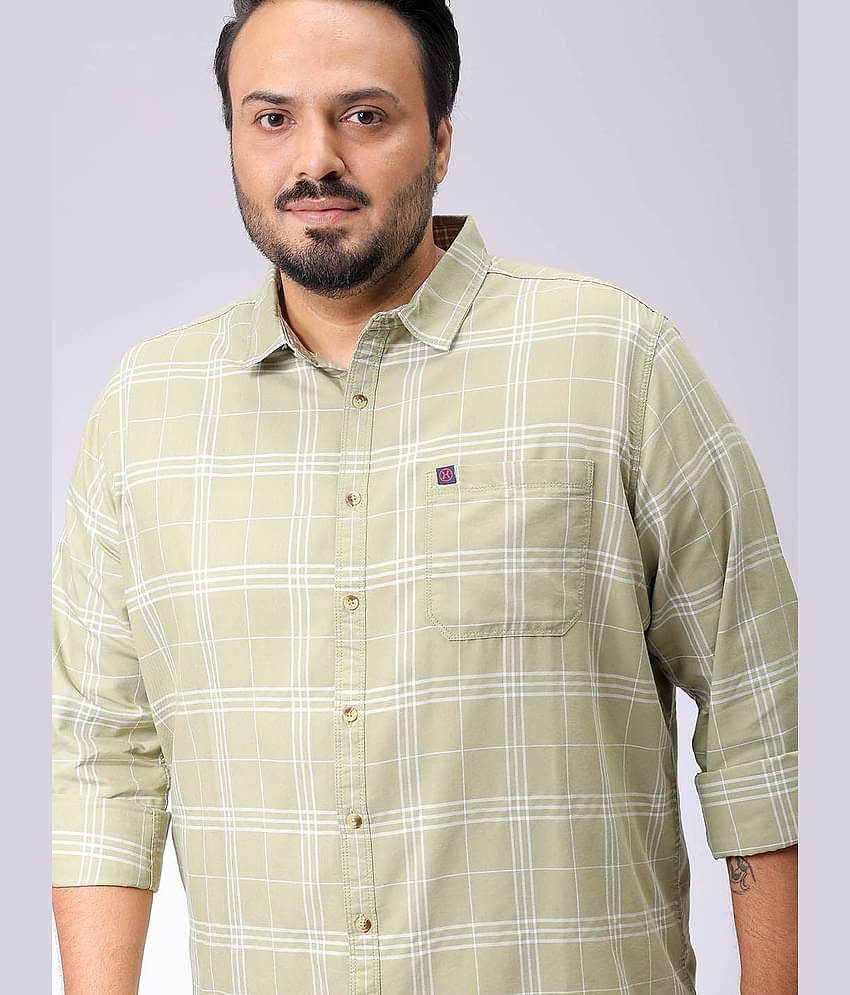 HARDSODA Cotton Blend Regular Fit Checks Full Sleeves Men's Casual Shirt - White ( Pack of 1 )