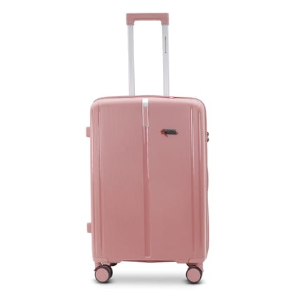 AMERICAN TRAVELLER Tokyo Polypropylene Luggage Trolley Bag Single Medium | TSA-Type Lock, 360 degree Spinner Wheels, Durable Hard Shell Suitcase for Travel (1, Rose Gold, M (24))