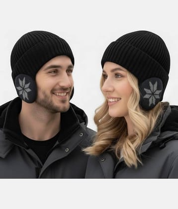 Infispace Pack of 1 Woollen Men's Hat ( Black )