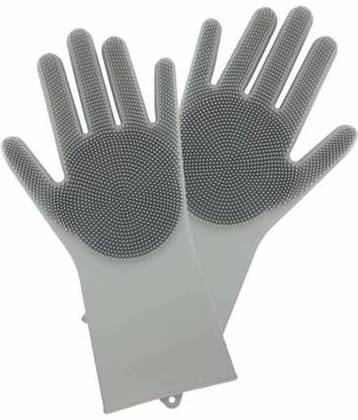 UNIQUE CARTZ Scrubber Rubber Standard Size Cleaning Glove 1 Pair Dish Washing