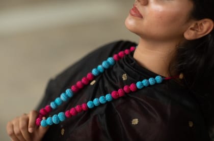 Multicolor Handcrafted Cloth Jewelry Neckpiece  Vibrant and Stylish