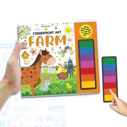 Farm Fingerprint Art Activity Book for Children Age 4 - 9 years with Thumbprint Gadget | Colouring Book for Kids [Paperback] Dreamland Publications