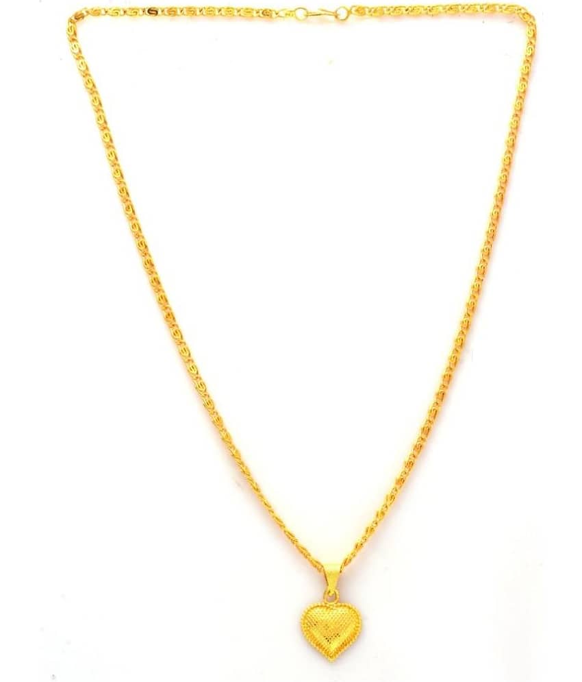 Jewar Mandi New Design Gold Plated Locket/Pendant with Link Chain Daily use for Men, Women & Girls, Boys