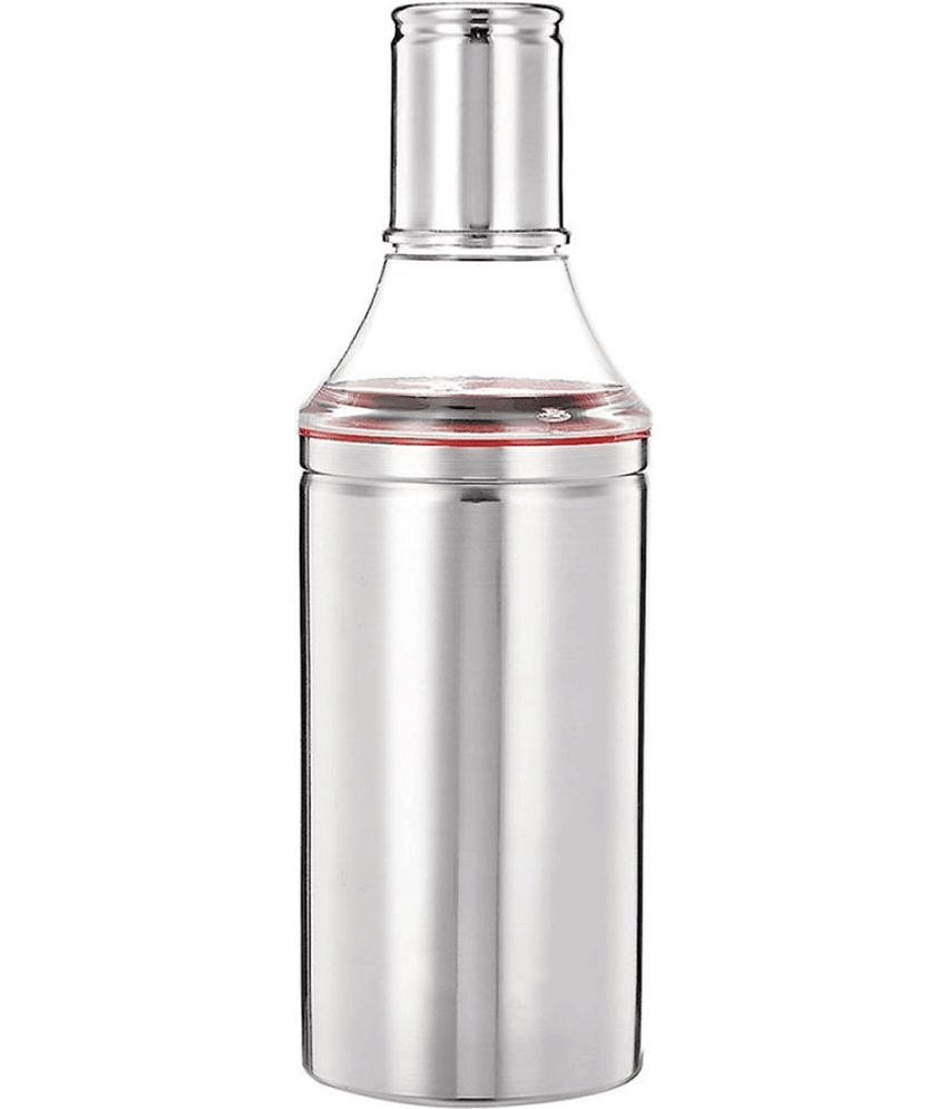 ATROCK 1000ml Oil Dispenser Steel Silver Oil Container ( Set of 1 )