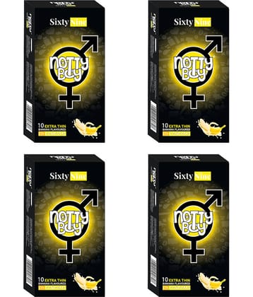 NottyBoy Fruit Banana Flavoured Thin Condoms - 40 Units