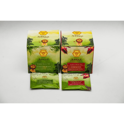 Jungle Sting Herbal Olive Tea Combo Pack Lemongrass & Hibiscus| 10 Sachets - 80 gm