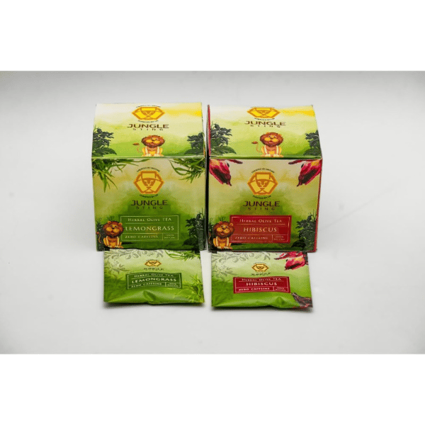 Jungle Sting Herbal Olive Tea Combo Pack Lemongrass & Hibiscus| 10 Sachets - 80 gm
