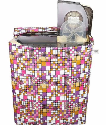 E-Retailer Classic Multi Square design Semi-Automatic Washing Machine Cover For 8.5 Kg Capacity