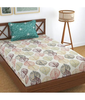 Homefab India Cotton Single Bedsheet ( White )