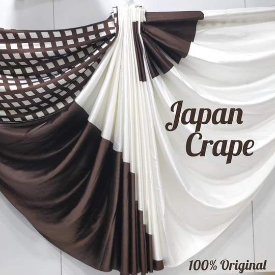 Brown Square Japan Crepe Silk Sari with Blouse - 5028