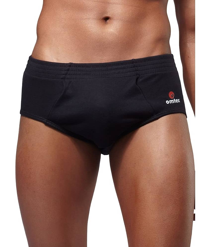 Omtex Pack of 1 Cotton Briefs For Men's ( Black )