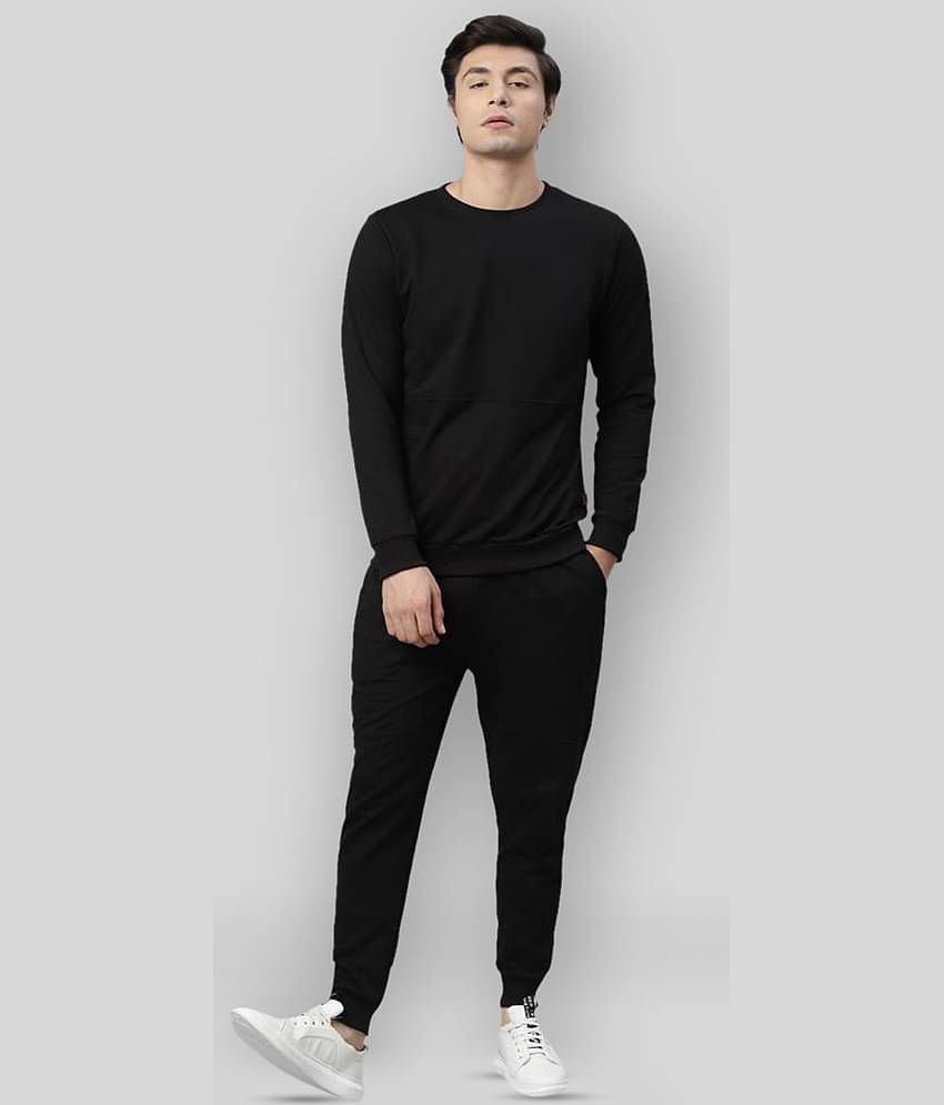 Rigo - Black Cotton Regular Fit Solid Men's Sports Tracksuit ( Pack of 1 )