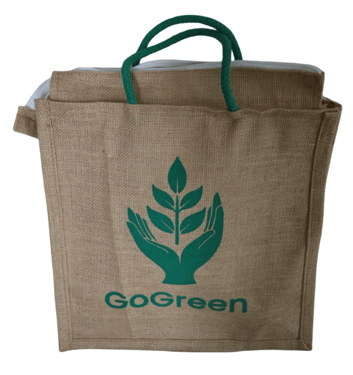 Eco-Friendly Jute Bag with Go Green Logo