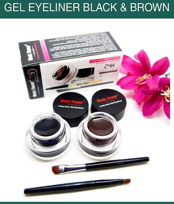 Music Flower Gel Eyeliner Black & Brown 6