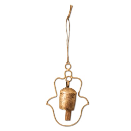 Handmade Copper Bell Hamsa design Handmade Copper Bell Hamsa design