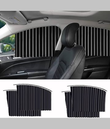 RAMDEV ENTERPRISE Universal Fit Magnetic Car Side Window Privacy Sunshade, Car Sun Shade Side Window, Magnet Pleated Curtains for Car Window, Removable Car Window Curtains (4PCS) (Black).