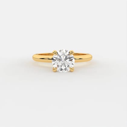 Ziora 1ct Round Solitaire Silver Ring | 22KT Gold Vermeil-13 / Yellow Gold